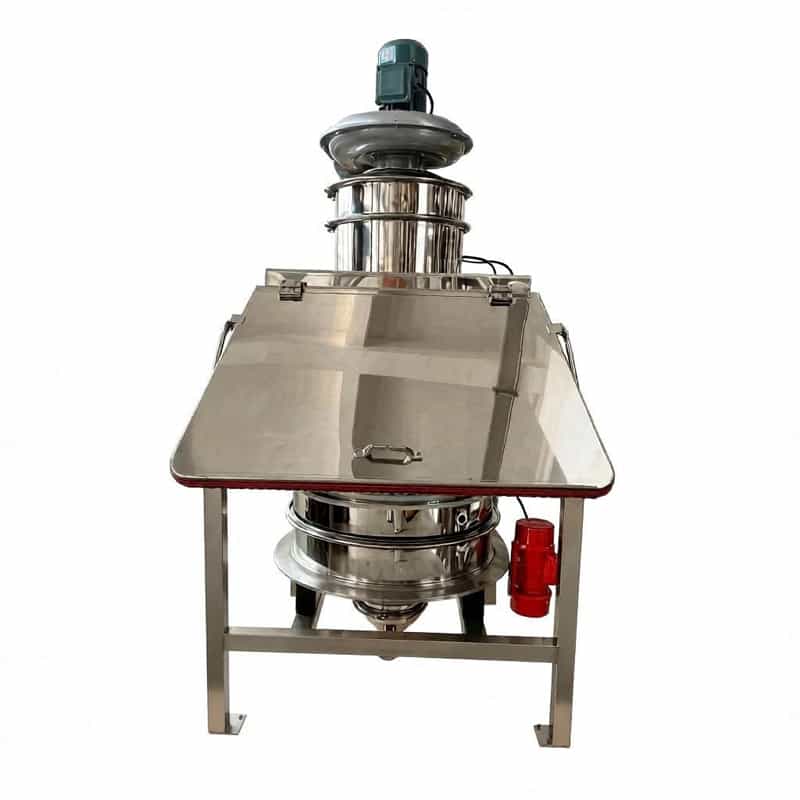 Small bag dust-free feeding station with pulse jet dust collector